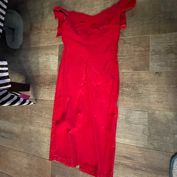Small red midi dress vintage style - Picture 3 of 5